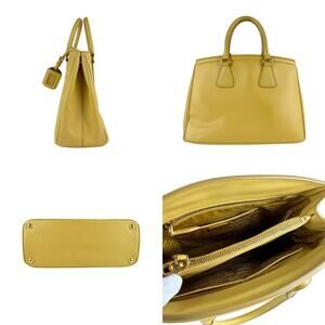 Prada gold yellow leather handbag